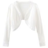 熹之星外搭開(kāi)衫披肩女夏季罩衫外穿薄款辣妹外穿小外套開(kāi)春早秋香風(fēng) 9938白色【冰絲面料不起球】 S 60-85斤【高品質(zhì)】