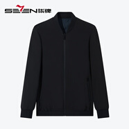 柒牌棒球領(lǐng)夾克春夏厚款休閑防靜電格紋棉服外套【雙面穿】1JK70760 黑色 M (170)