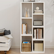 雅美樂(lè )書(shū)柜組合簡(jiǎn)易書(shū)架落地客廳臥室陽(yáng)臺儲物收納柜子 七格暖白