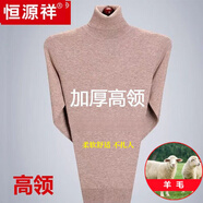 恒源祥純色羊毛絨衫男加厚半高圓領(lǐng)毛衣羊毛衫冬季款針織衫打底保暖上衣 高 領(lǐng)駝色-純全新100甄選精品羊毛 XL 175【適合140-155斤】【柔軟舒適保暖