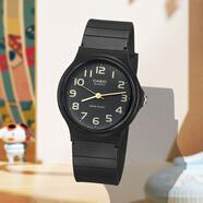 卡西歐（CASIO）小黑表男女經(jīng)典簡(jiǎn)潔情侶大表盤MW-240-1B/7B/4B/1E/1E2/7E 石英表 MQ-24-1B2黑底金色 【附加貼膜】