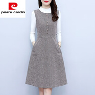 皮爾卡丹（pierre cardin）千鳥(niǎo)格毛呢背心連衣裙修身顯瘦打底毛衣兩裝女秋冬季新款20252025 咖啡色背心裙 M 100斤以?xún)?
                                         title=