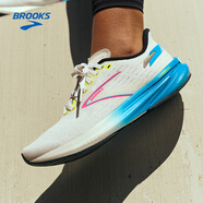 布魯克斯（BROOKS）跑步鞋男運(yùn)動緩震透氣競速支撐專業(yè)馬拉松跑鞋Hyperion旋風(fēng) 【男平衡】白色/藍(lán)色/粉色 44