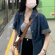 GTYUWVG披肩女外搭洋氣時(shí)髦小披肩 2024款港味短袖牛仔短外套夏季新款小 普通款 普通款 均碼 xs (建議75-95斤)