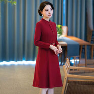 蘭尼詩菲新款時(shí)尚氣質(zhì)潮流女連衣裙 紅色 L