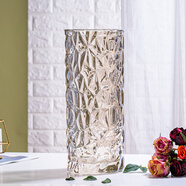 花瓶擺件客廳插花透明歐式精致簡(jiǎn)約風(fēng)馬醉木水養寬口網(wǎng)紅大富貴竹 咖金（35厘米）