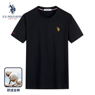 U.S. POLO ASSN.保羅短袖T恤男夏季百搭薄款簡約圓領(lǐng)短袖上衣 黑色 M