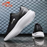 貴人鳥(niǎo)新款網(wǎng)面輕便秋季男鞋休閑鞋潮流透氣跑步男運動(dòng)鞋 382491-1黑/白 41