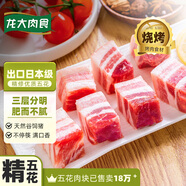 龍大肉食 帶皮豬五花肉塊2斤 冷凍五花醬鹵肉燒烤 出口日本級 紅燒肉食材 