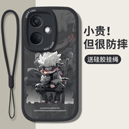 帥璽（SHUAIXI）適用oppok11/k11x手機殼 K10/PRO全包防摔k10x潮牌k9新款pro卡通k9x創(chuàng)意高級硅膠皮紋軟殼酷熊男女 【酷炫黑】卡通卡卡西-贈保護膜+掛繩 OPPOK10P