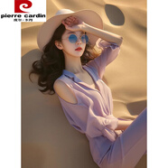 皮爾卡丹（pierre cardin）2025新款赫本風(fēng)連衣褲氣質(zhì)名媛小個(gè)子感紫色露肩連體褲女夏季 紫色連體褲【夏日多巴胺夏天/鹽 S 【80-95斤】