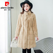 皮爾卡丹加厚皮毛一體丹麥貂絨大衣女冬2025年新款中長(cháng)水貂絨仿羊毛呢外套 貂皮大衣女-杏色【專(zhuān)柜品質(zhì)】 L 辛集海寧皮草- 建議113-125斤