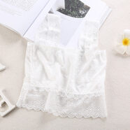 2021年春裝新款女裝背心韓版菱形蕾絲抹胸裹胸打底白色內衣短款內搭美背防走光裹胸小背心 裸胸圍胸白色2件 裸胸圍胸大碼(120-140)斤