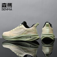 SENMA森馬運動(dòng)鞋男青少年初中學(xué)生夏季網(wǎng)面透氣厚底防滑超輕減震跑步籃球鞋 綠色 40 (250mm)