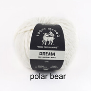盛蓮Loopy dream 進口羊毛線 美利奴羊毛粗線毛衣開衫圍巾線 Polar Bear 北極白