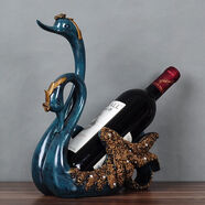 情侶天鵝紅酒架擺件歐式客廳玄關(guān)餐桌酒柜擺件裝飾品新居喬遷禮物 天鵝紅酒架-藍(lán)色