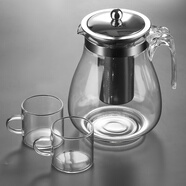 美杜玻璃茶具套裝家用功夫茶杯透明簡(jiǎn)約客廳辦公室高溫茶壺泡茶壺 泡茶壺【大號】+2個(gè)杯子 301mL(含)-400mL(含)