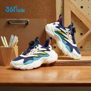 361°兒童運動(dòng)鞋休閑鞋2023秋季男女中大童旋鈕扣跑鞋 藍 35