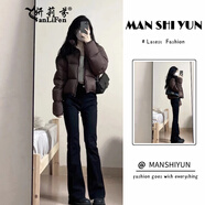 妍莉芬（yanlifen）2025年冬裝搭配一整套韓系短款羽絨棉服女棉衣外套牛仔褲兩件套裝 棉服 M