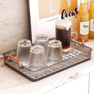 梅派水杯子架放茶杯家用置物架茶具收納瀝水托盤(pán)桌面儲物咖啡杯架jm1 透明白【中號雙層】PP材質(zhì)