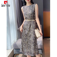 皮爾卡丹（pierre cardin）品牌提花仿真絲連衣裙西裝內(nèi)搭無袖背心裙夏 花色:送腰帶 S