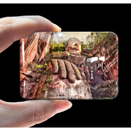 四川旅游九寨溝峨眉山稻城亞丁黃龍水晶玻璃冰箱貼可的 樂(lè )山大佛