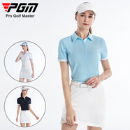 PGM高爾夫女裝 夏季短袖T恤 透氣舒適 運(yùn)動(dòng)Polo衫 YF678-淺藍(lán)色 M