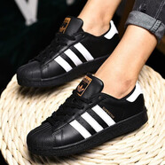 阿迪達斯 （adidas）運動鞋男鞋春季三葉草板鞋貝殼頭金標(biāo)女鞋小白鞋經(jīng)典輕便休閑板鞋 EG4959/黑色金標(biāo) 40.5