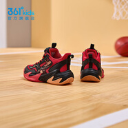 361°悍將兒童童鞋男童旋鈕扣籃球鞋網(wǎng)面防滑耐磨年冬季新款小童鞋 能量紅色/碳黑 32