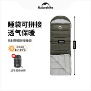 NatureHike 挪客睡袋成人戶外露營超輕秋冬棉睡袋 辦公室內(nèi)午休加厚防寒被子 中空棉-艾葉青U150+送充氣枕