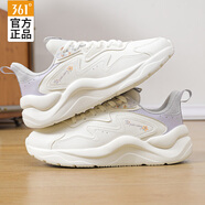361°女鞋運動(dòng)鞋子女秋季新款網(wǎng)面透氣361度跑步鞋軟底耐磨休閑鞋 羽毛白/薄霧灰 【皮面建議拍大一碼】 39
