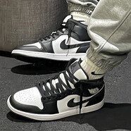 NIKE耐克男鞋夏季新款A(yù)ir Jordan Mid 1 aj1中幫黑曜石板鞋休閑籃球鞋 FB9911-001黑白熊貓 40