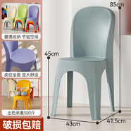 兔可圖加厚塑料餐椅現代簡(jiǎn)約靠背凳子家用北歐餐桌椅久坐舒服靠背小椅子 特厚灰色【寬大坐面/坐高45cm】 1只裝【加厚加寬凳面】