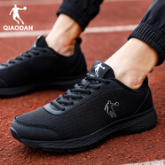 中國喬丹男鞋跑步鞋黑色正品男士休閑鞋子2025新款防水皮面運動(dòng)鞋 黑色（網(wǎng)面） 39