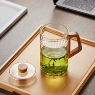 美斯尼茶杯玻璃杯月牙過(guò)濾綠茶杯家用花茶杯個(gè)人專(zhuān)用耐高溫高檔喝茶杯