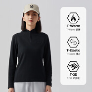 探拓（TECTOP）抓絨衣男女立領(lǐng)打底衫加厚保暖衛衣沖鋒衣內膽保暖衣服 女款經(jīng)典黑【升級款】 2XL