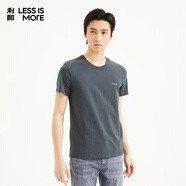 利郎輕時(shí)尚男裝【單向?qū)瘛縏恤男LOGO印花短袖內(nèi)搭打底衫Q4QNY202 深灰 L (175)