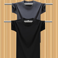 南極人純棉短袖T恤男2025夏季新款純色青年寬松圓領(lǐng)情侶半袖大碼體恤衫 鐵灰+黑色 【兩件】 M *100-115斤