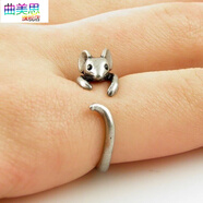 曲美思大象活口戒指男士歐美女式卡通老鼠動(dòng)物外形電鍍合金復古創(chuàng  )意 古銀色老鼠動(dòng)物戒指 開(kāi)口可調節盒子包裝