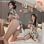 SUEKISS 情趣內(nèi)衣性感睡衣調(diào)情古風(fēng)旗袍床上免脫制服激情套裝小胸戰(zhàn)袍誘惑火辣修身顯瘦睡裙夫妻刺激房事包臀裙 1550