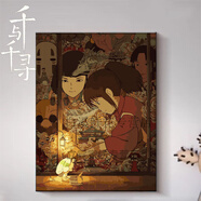 筏芯蠟筆小新全家福兒童卡通動(dòng)漫手工色填充數字油畫(huà)油彩掛畫(huà) X237千與千尋 60*75cm繃加厚內框-彩色底稿