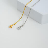 跨境電商貨源不銹鋼十字方錘鏈竹節項鏈歐美日韓飾品廠(chǎng)家批發(fā) 鋼色1.2mm*45cm