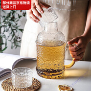 玘瑄大容量冷水壺耐熱玻璃涼茶壺創(chuàng)意錘紋扎壺老式水壺一壺一杯一壺 一壺加一蓋