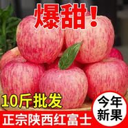 【保質(zhì)保量】正宗紅富士新鮮蘋(píng)果冰糖心脆甜蘋(píng)果水果批發(fā)一整箱 脆甜多汁：凈重8斤裝中果60-70mm