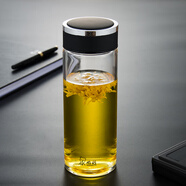 希諾（HEENOOR）玻璃杯單層加厚大容量泡茶杯男士戶外運動耐熱水杯便攜車載水杯子 磨砂杯蓋490ml-專柜款【無濾網(wǎng)】 新品
