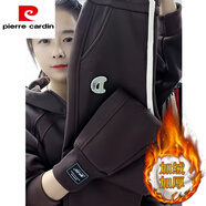 皮爾卡丹（pierre cardin）純|棉休閑運(yùn)動(dòng)褲女士2025春秋新款小個(gè)子百搭寬松束腳哈倫衛(wèi)褲202 咖啡色【加絨加厚】 3XL建議140-155斤】