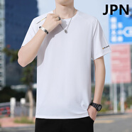 JPN運(yùn)動(dòng)T恤男 輕奢潮牌夏季運(yùn)動(dòng)薄款速干透氣冰絲休閑短袖大碼上衣 白色 XL 【130-145斤】