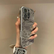 鑒百伊 ins秋冬絨布絲綢紋iPhone15pro蘋果14手機(jī)殼16ProMax新款11高級(jí)12全包13男女14plus自帶鏡頭膜 【高級(jí)灰】自帶鏡頭膜*四包邊絨布 iPhone 12