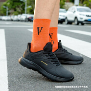 喬丹QIAODAN男鞋運動(dòng)鞋男跑步鞋秋季新款旗艦網(wǎng)面學(xué)生休閑鞋子男生 黑色/金色（皮面208） 39