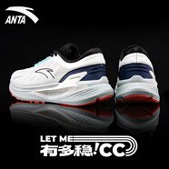 安踏（ANTA）臨風(fēng)男鞋穩(wěn)定支撐輕質(zhì)跑步鞋子男秋季新款網(wǎng)面透氣中距離運(yùn)動鞋 象牙白/黑/清水藍(lán) 40.5